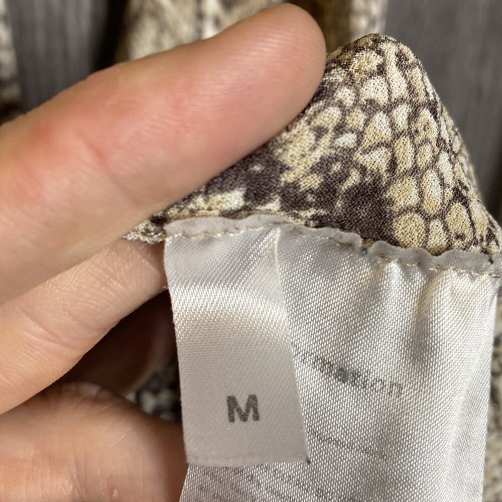 Reformation Jaz Python Snakeskin Print Wrap V-Nec… - image 5